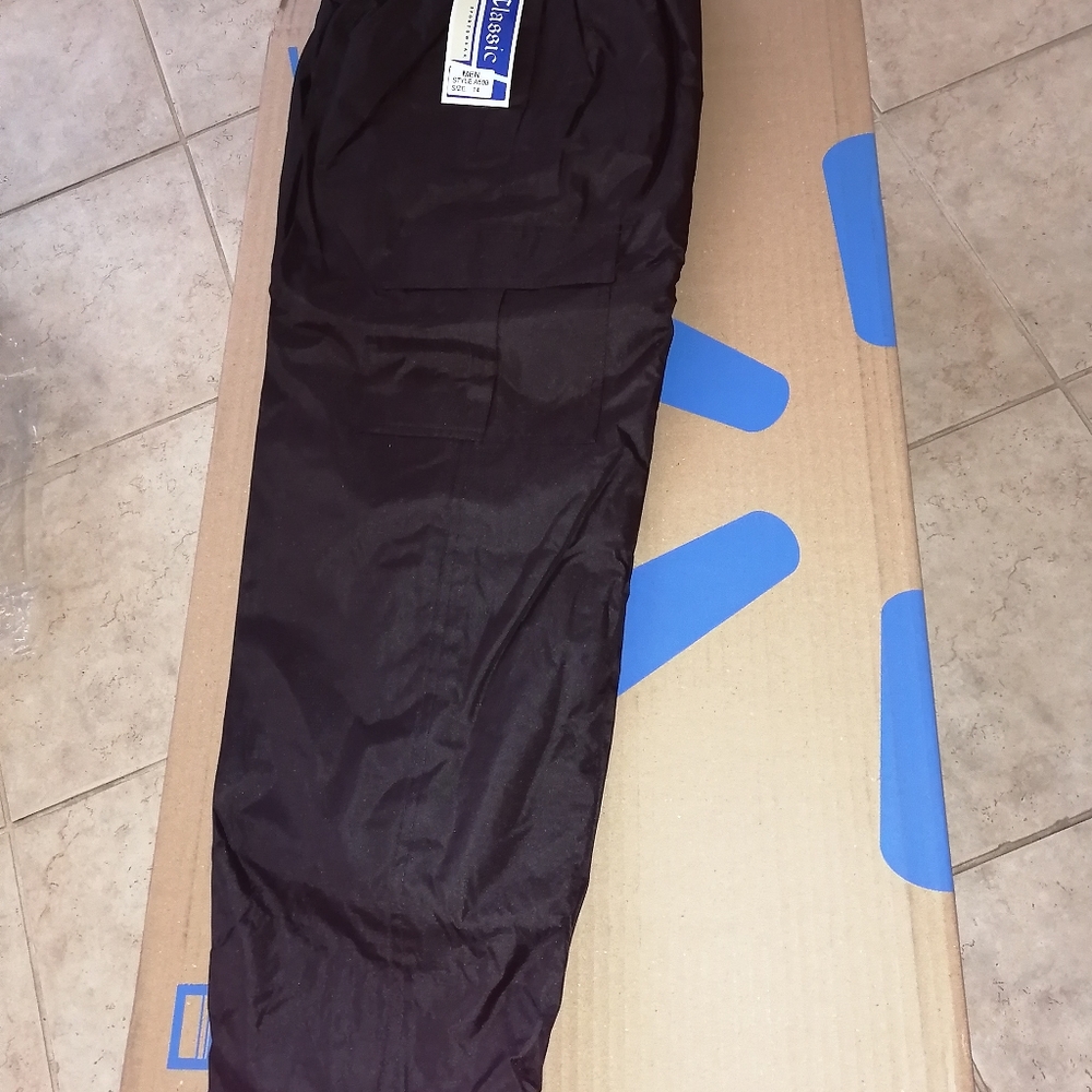 fleece lined unisex kid snow pants black